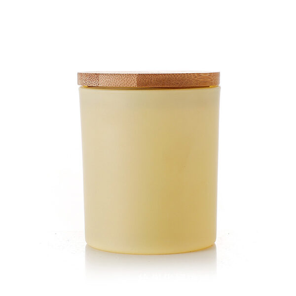 Küünlaklaas 300 ml kollane koos kaanega