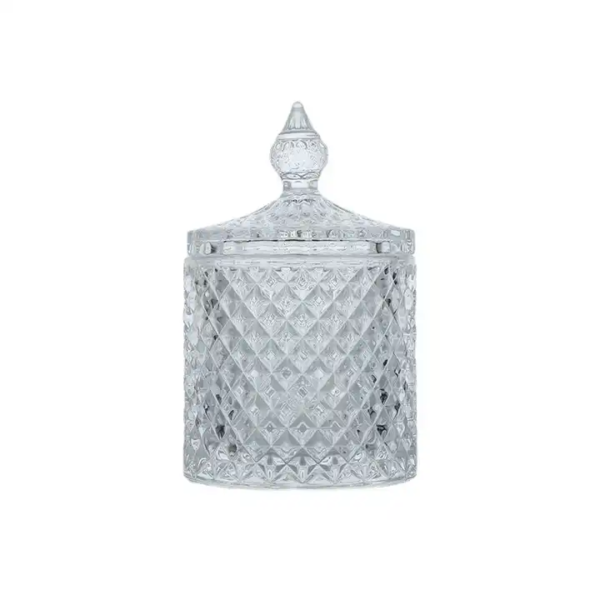 Küünlaklaas kaanega läbipaistev 550 ml