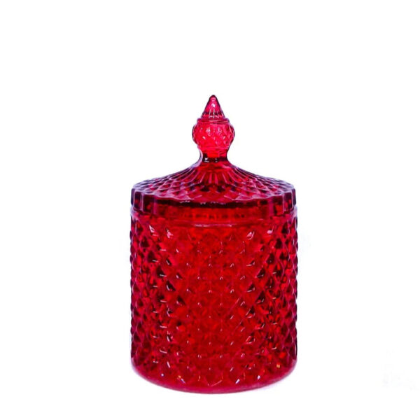 Küünlaklaas kaanega Punane 300 ml