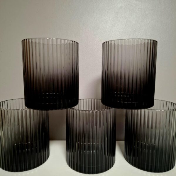 Küünlaklaas triipudega suitsuhall 300 ml