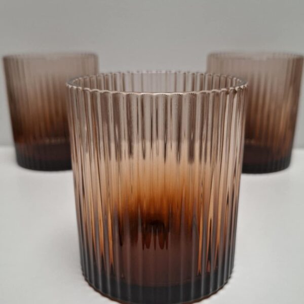 Küünlaklaas triipudega amber 300 ml