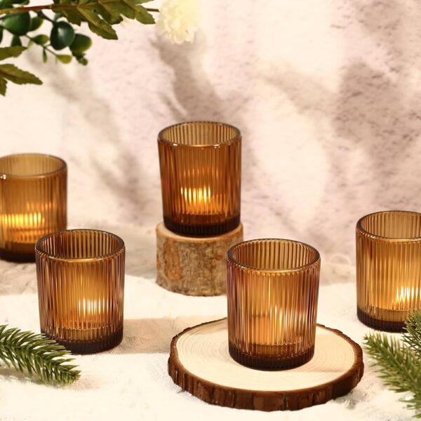 Küünlaklaas triipudega amber 300 ml